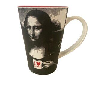 Room Creative 07 Mona Lisa Tall Coffee Mug Coffee Makes Me Smile Ceramic Louvre
